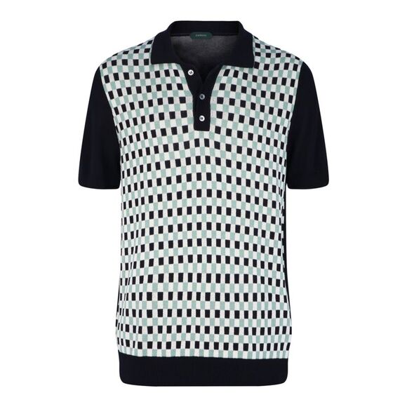 Slowear Zanone Slim-Fit Geometric Polo Shirt Multi Mens